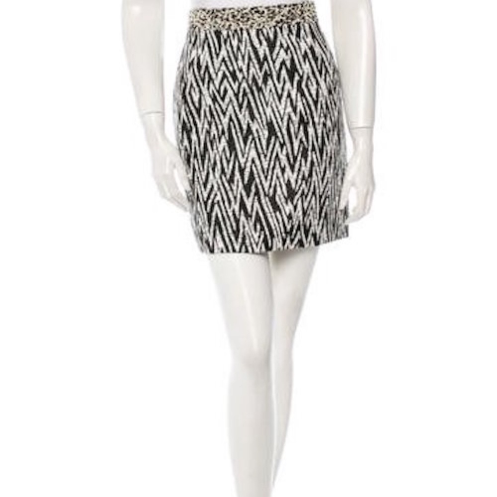 PROENZA SCHOULER TEXTURED SKIRT W/ZIG ZAG PATTERN